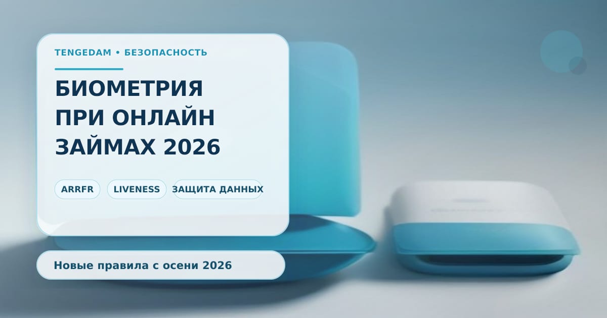 Редакционная иллюстрация TengeDam о новых требованиях биометрии при онлайн-займах в МФО